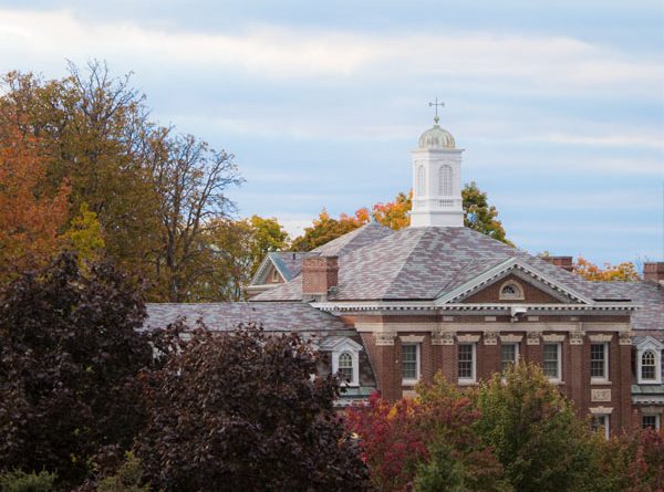 The top of the quad arch in autumn
